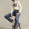 Vaqueros rectos de tiro alto Ralph Lauren para mujer en azul Vaqueros rectos de tiro alto Ralph Lauren para mujer en azul