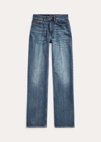 Vaqueros rectos de tiro alto Ralph Lauren para mujer en azul