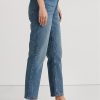 Vaqueros rectos de tiro alto y tobillo azul Ralph Lauren para mujer Vaqueros rectos de tiro alto y tobillo azul Ralph Lauren para mujer