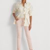 Vaqueros rectos de tiro medio y tobillo revestidos de Ralph Lauren para mujer en color rosa Vaqueros rectos de tiro medio y tobillo revestidos de Ralph Lauren para mujer en color rosa