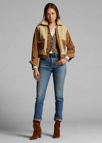Vaqueros rectos vintage elásticos Ralph Lauren azules para mujer