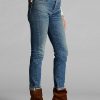 Vaqueros rectos vintage elásticos Ralph Lauren azules para mujer Vaqueros rectos vintage elásticos Ralph Lauren azules para mujer