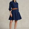 Vestido con paneles Ralph Lauren para mujer en azul marino