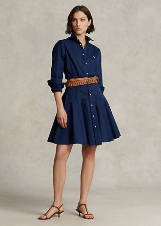 Vestido con paneles Ralph Lauren para mujer en azul marino