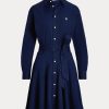Vestido con paneles Ralph Lauren para mujer en azul marino