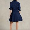 Vestido con paneles Ralph Lauren para mujer en azul marino