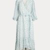 Vestido cruzado de georgette arrugado con flores de Ralph Lauren para mujer Vestido cruzado de georgette arrugado con flores de Ralph Lauren para mujer
