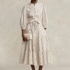 Vestido de algodón con capas y estampado floral de Ralph Lauren para mujer Vestido de algodón con capas y estampado floral de Ralph Lauren para mujer