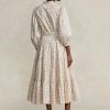 Vestido de algodón con capas y estampado floral de Ralph Lauren para mujer Vestido de algodón con capas y estampado floral de Ralph Lauren para mujer