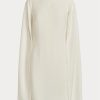 Vestido de cóctel Ralph Lauren de georgette color crema para mujer Vestido de cóctel Ralph Lauren de georgette color crema para mujer