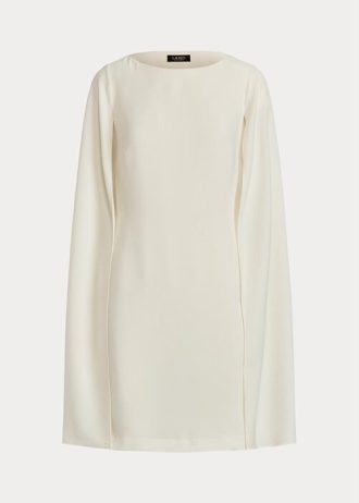 Vestido de cóctel Ralph Lauren de georgette color crema para mujer