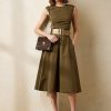 Vestido de día de algodón Ralph Lauren Omeria para mujer en color oliva
