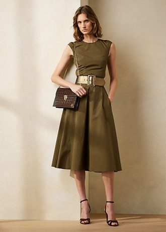 Vestido de día de algodón Ralph Lauren Omeria para mujer en color oliva