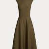 Vestido de día de algodón Ralph Lauren Omeria para mujer en color oliva