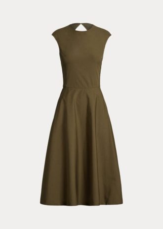 Vestido de día de algodón Ralph Lauren Omeria para mujer en color oliva