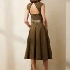 Vestido de día de algodón Ralph Lauren Omeria para mujer en color oliva