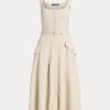 Vestido de día de gabardina de lana Semira de Ralph Lauren en beige para mujer Vestido de día de gabardina de lana Semira de Ralph Lauren en beige para mujer