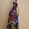 Vestido de día de satén de algodón con estampado Renshaw de Ralph Lauren para mujer en multicolor