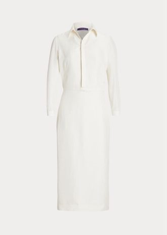 Vestido de día Ralph Lauren Knowles de seda shantung para mujer, color blanco