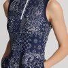 Vestido de jersey con paneles y estampado de bandana de Ralph Lauren para mujer en azul marino Vestido de jersey con paneles y estampado de bandana de Ralph Lauren para mujer en azul marino