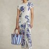 Vestido de jersey cruzado con estampado floral azul de Ralph Lauren para mujer Vestido de jersey cruzado con estampado floral azul de Ralph Lauren para mujer