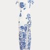 Vestido de jersey cruzado con estampado floral azul de Ralph Lauren para mujer Vestido de jersey cruzado con estampado floral azul de Ralph Lauren para mujer