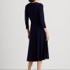 Vestido de jersey cruzado Ralph Lauren para mujer en azul marino
