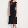 Vestido de jersey negro con parte delantera torcida de Ralph Lauren para mujer Vestido de jersey negro con parte delantera torcida de Ralph Lauren para mujer