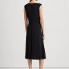Vestido de jersey negro con parte delantera torcida de Ralph Lauren para mujer Vestido de jersey negro con parte delantera torcida de Ralph Lauren para mujer