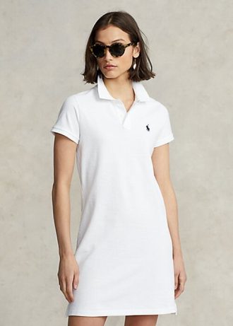Vestido de malla de algodón Ralph Lauren para mujer, color blanco Vestido de malla de algodón Ralph Lauren para mujer, color blanco