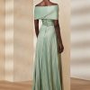 Vestido de noche plisado de jersey Merridan de Ralph Lauren para mujer, color verde