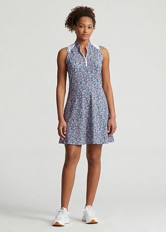 Vestido híbrido de malla y jersey floral Ralph Lauren para mujer