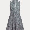 Vestido híbrido de malla y jersey floral Ralph Lauren para mujer