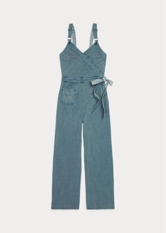 Vestido mono de jersey teñido en prenda azul Ralph Lauren para mujer