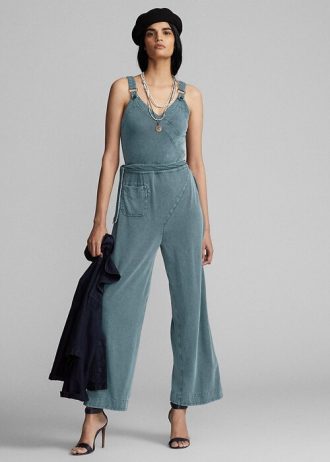 Vestido mono de jersey teñido en prenda azul Ralph Lauren para mujer