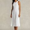 Vestido plisado blanco para mujer de la colección Spelman de Ralph Lauren Vestido plisado blanco para mujer de la colección Spelman de Ralph Lauren