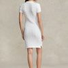Vestido Ralph Lauren ajustado de algodón con cable para mujer, color blanco Vestido Ralph Lauren ajustado de algodón con cable para mujer, color blanco