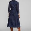 Vestido Ralph Lauren de gasa de algodón índigo para mujer, color azul marino Vestido Ralph Lauren de gasa de algodón índigo para mujer, color azul marino