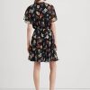 Vestido Ralph Lauren de georgette arrugado con estampado floral multicolor para mujer Vestido Ralph Lauren de georgette arrugado con estampado floral multicolor para mujer