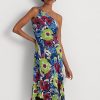 Vestido Ralph Lauren de georgette floral multicolor con un solo hombro para mujer Vestido Ralph Lauren de georgette floral multicolor con un solo hombro para mujer
