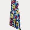 Vestido Ralph Lauren de georgette floral multicolor con un solo hombro para mujer Vestido Ralph Lauren de georgette floral multicolor con un solo hombro para mujer