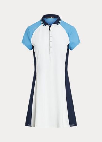 Vestido Ralph Lauren de jersey elástico con bloques de color blanco y azul para mujer Vestido Ralph Lauren de jersey elástico con bloques de color blanco y azul para mujer
