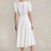 Vestido Ralph Lauren de lino blanco con bordado de ojales para mujer Vestido Ralph Lauren de lino blanco con bordado de ojales para mujer