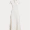 Vestido Ralph Lauren de malla de algodón elástico con ojales para mujer, color blanco Vestido Ralph Lauren de malla de algodón elástico con ojales para mujer, color blanco
