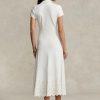 Vestido Ralph Lauren de malla de algodón elástico con ojales para mujer, color blanco Vestido Ralph Lauren de malla de algodón elástico con ojales para mujer, color blanco
