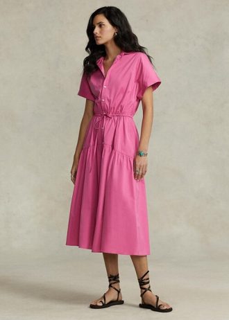 Vestido Ralph Lauren rosa con cordón para mujer Vestido Ralph Lauren rosa con cordón para mujer