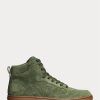Zapatillas altas de ante Ralph Lauren Court para hombre en color verde Zapatillas altas de ante Ralph Lauren Court para hombre en color verde