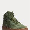 Zapatillas altas de ante Ralph Lauren Court para hombre en color verde Zapatillas altas de ante Ralph Lauren Court para hombre en color verde