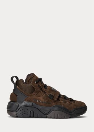 Zapatillas altas de ante Ralph Lauren PS100 para hombre en color chocolate Zapatillas altas de ante Ralph Lauren PS100 para hombre en color chocolate