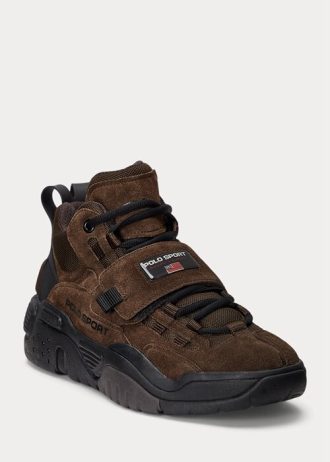Zapatillas altas de ante Ralph Lauren PS100 para hombre en color chocolate Zapatillas altas de ante Ralph Lauren PS100 para hombre en color chocolate